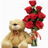 Flores a domicilio - Rosas y peluche Abrazo de Oso